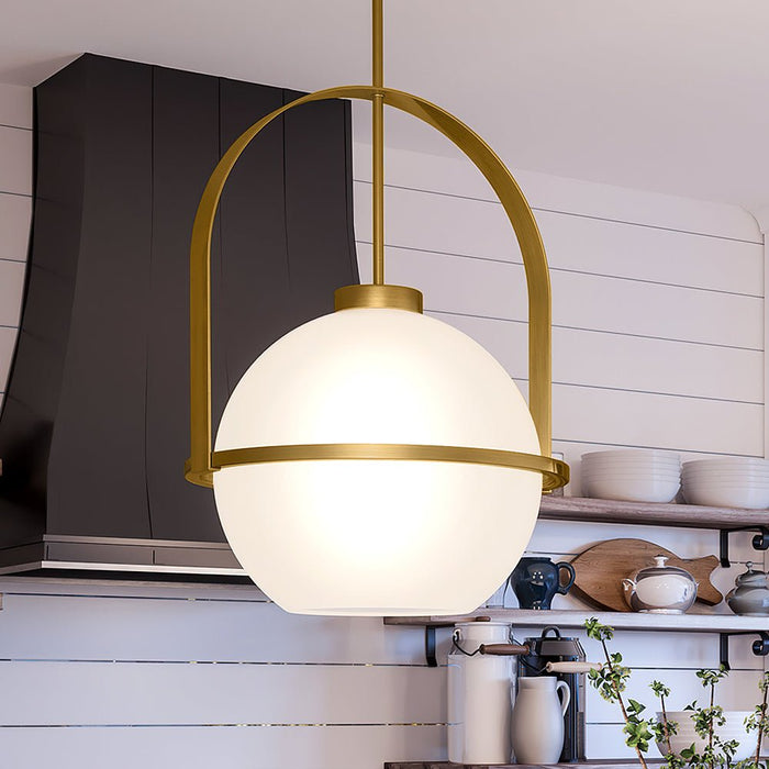UHP4343 Mid-Century Modern Pendant 21.625''H x 16.125''W, Brushed Bronze Finish, Albuquerque Collection