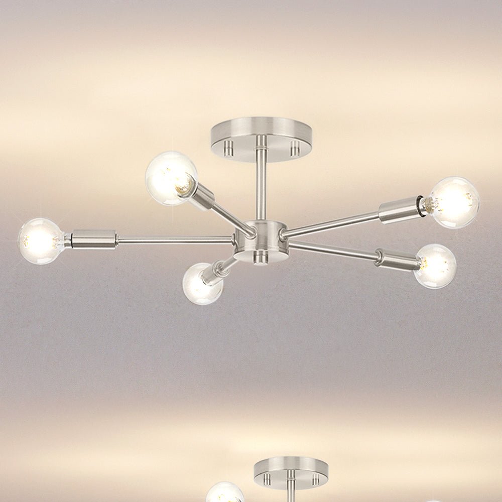 UHP4346 Mid-Century Modern Ceiling Light 5.625''H x 16''W, Brushed Nic ...