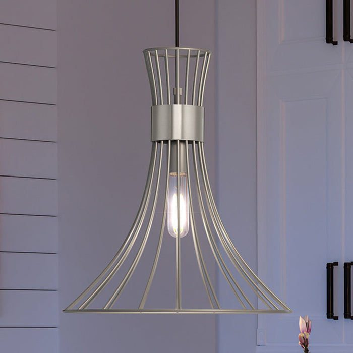 UHP4351 Mid-Century Modern Pendant 16''H x 18''W, Burnished Nickel Finish, Tucson Collection