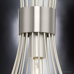 A unique and beautiful lighting fixture, the Urban Ambiance UHP4351 Mid-Century Modern Pendant 16''H x 18''W features a wire frame and Burnished Nickel