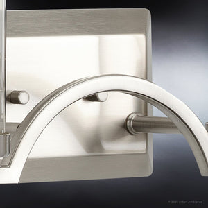 A unique Urban Ambiance UHP4360 Contemporary Bath Light 8''H x 16''W with a beautiful Brushed Nickel Finish.