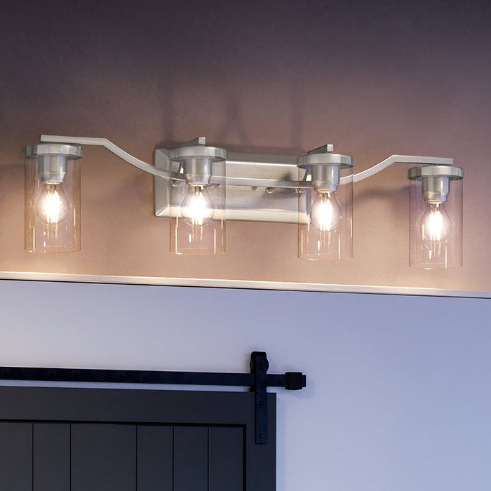 UHP4364 Contemporary Bath Light 8''H x 34''W, Brushed Nickel Finish, Mesa Collection
