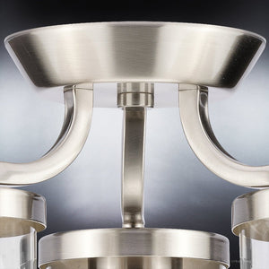 A unique lighting fixture, the UHP4366 Contemporary Ceiling Light from the Mesa Collection by Urban Ambiance features a brushed nickel finish and measures 10.5''H x 13''W.