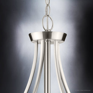 A beautiful lighting fixture, the UHP4368 Contemporary Chandelier 26''H x 26''W from the Mesa Collection by Urban Ambiance in Brushed Nickel Finish.