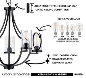 A luxury chandelier featuring a gorgeous Midnight Black Finish.