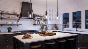 A unique and beautiful Urban Ambiance UHP4373 Contemporary Pendant 12.5''H x 6.375''W, Midnight Black Finish from the Mesa Collection in a black and