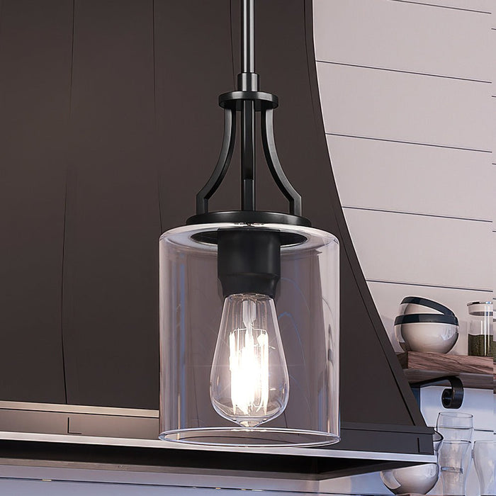 UHP4373 Contemporary Pendant 12.5''H x 6.375''W, Midnight Black Finish, Mesa Collection