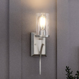An UHP4376 Contemporary Wall Sconce with a glass shade by Urban Ambiance, a gorgeous lighting fixture.
