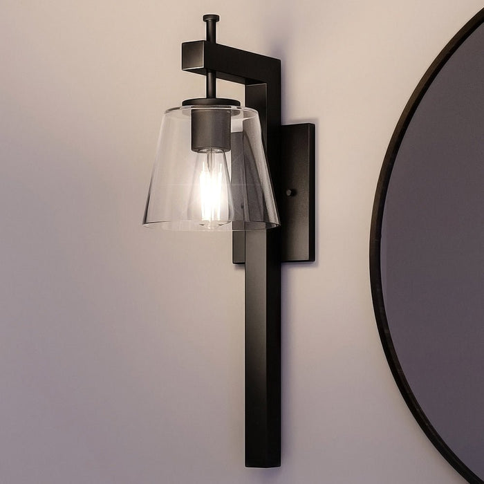 UHP4391 Traditional Wall Sconce 24.5''H x 7.5''W, Midnight Black Finish, Atlanta Collection