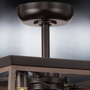 An image of a beautiful Urban Ambiance UHP9240 Farmhouse Ceiling Fan 17''H x 22''W with a luxurious lighting fixture.
