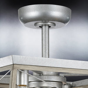 A unique lighting fixture, the Urban Ambiance UHP9242 Farmhouse Ceiling Fan in a gorgeous Galvanized Steel Finish from the Berkeley Collection showcases a metal shade.