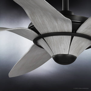 A gorgeous Urban Ambiance Urban Loft Ceiling Fan in Midnight Black Finish from the Brisbane Collection, with beautiful white blades.