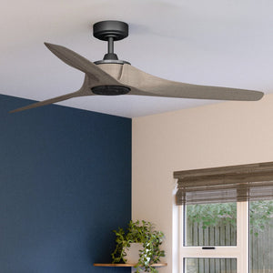 A unique Urban Ambiance UHP9281 Modern Ceiling Fan 11.25''H x 60''W, Aged Nickel Finish from the Townsville Collection in a living room with