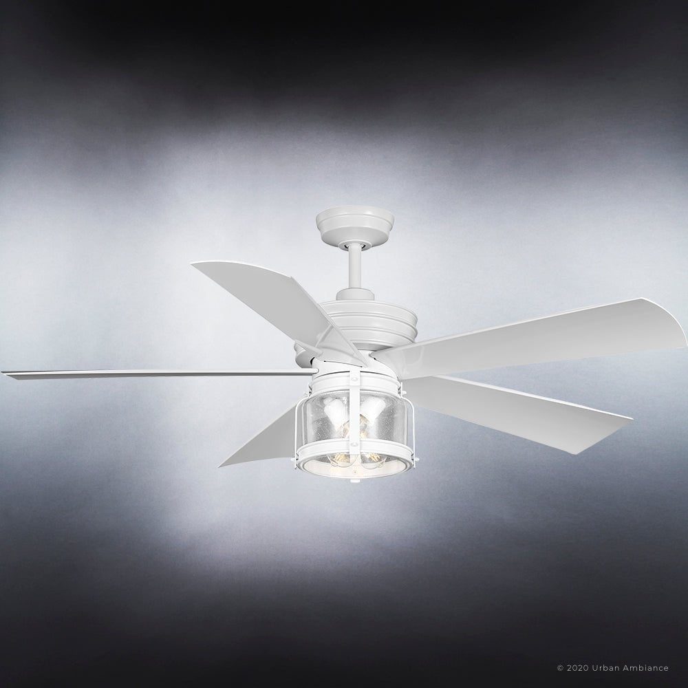 Luxury Coastal Ceiling Fan Matte White Ceiling Fans by Urban Ambiance UHP9300