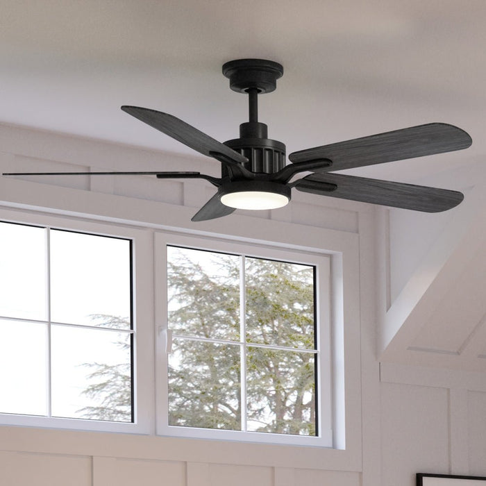UHP9311 Traditional Ceiling Fan 15.1255''H x 54''W, Midnight Black Finish, Launceston Collection