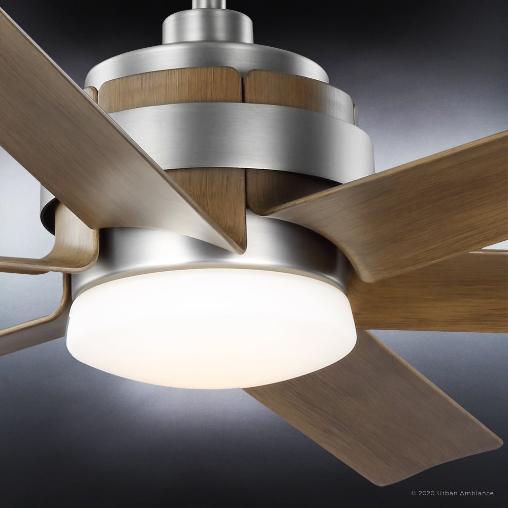 Transitional Ceiling Fans UHP9332 Transitional Ceiling Fan 17.25''H x 56''W, Aged Nickel Finish ...
