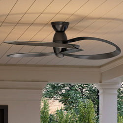A unique lighting fixture, the Urban Ambiance UHP9340 Modern Ceiling Fan 14.5''H x 48''W with a gorgeous midnight black finish from the Port-Macquarie