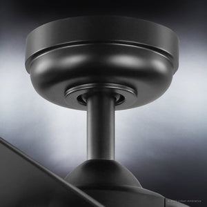 An Urban Ambiance UHP9351 Contemporary Ceiling Fan featuring a beautiful black blade and luxurious Midnight Black finish.