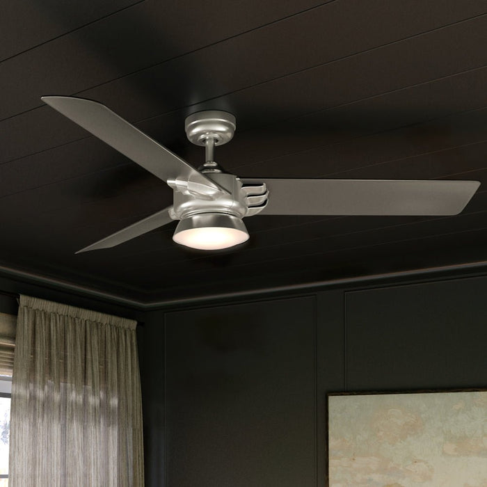 UHP9352 Contemporary Ceiling Fan 13.505''H x 52''W, Hand-Painted Silver Finish, Tamworth Collection