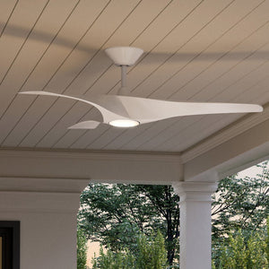 A beautiful Urban Ambiance UHP9360 Transitional Ceiling Fan 13.5''H x 52''W, Matte White Finish from the luxurious Geraldton Collection on a porch.