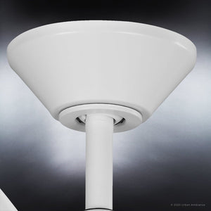 A gorgeous image of the UHP9360 Transitional Ceiling Fan 13.5''H x 52''W, Matte White Finish, Geraldton Collection by Urban Ambiance with a black