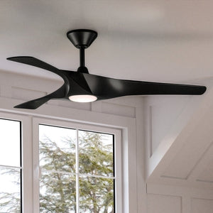 UHP9340 Modern Ceiling Fan 14.5''H x 48''W, Midnight Black Finish,  Port-Macquarie Collection