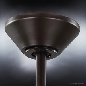 A unique and gorgeous UHP9362 Transitional Ceiling Fan 13.5''H x 52''W lighting fixture with a Koa Woodgrain Finish, Geraldton Collection from Urban Ambiance