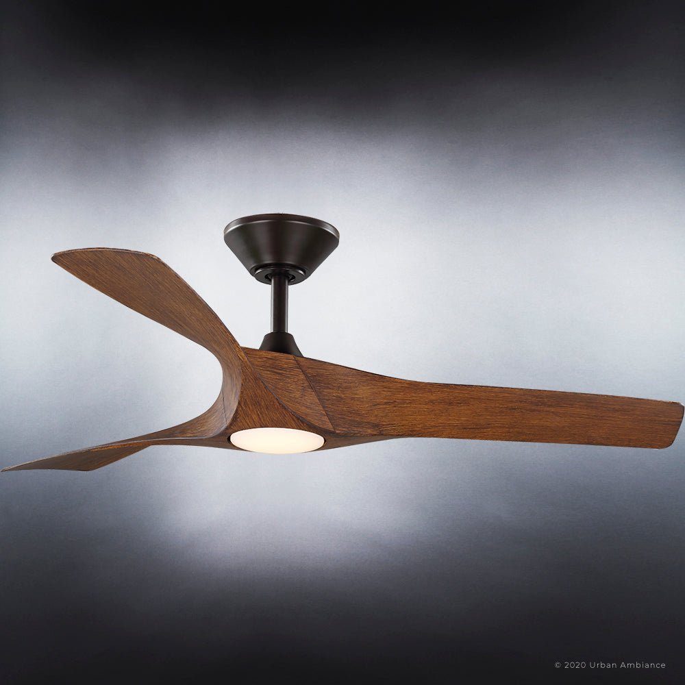 Transitional Ceiling Fans UHP9362 Transitional Ceiling Fan 13.5''H x 52''W, Koa Woodgrain Finish ...