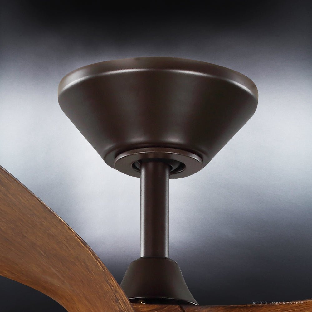 Transitional Ceiling Fans UHP9372 Transitional Ceiling Fan 14.25''H x 60''W, Koa Woodgrain Finis ...