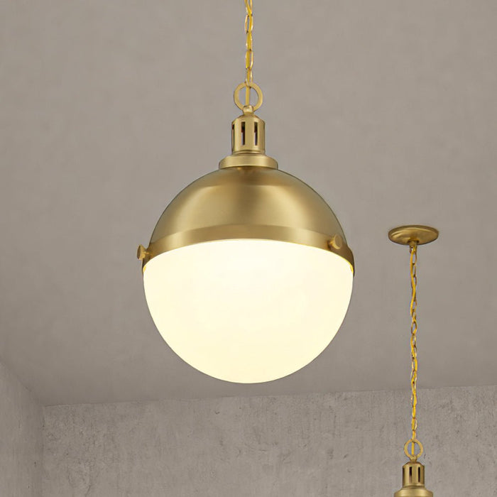 ULB2003 Modern Farmhouse Pendant, 17''H x 12''W, Brushed Gold Finish, Apulon Collection