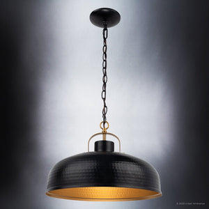 A unique lighting fixture - an ULB2010 Rustic Pendant, 11''H x 16''W, with a beautiful Matte Black Finish from the Caria Collection by Urban Amb