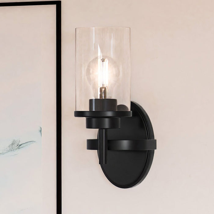 ULB2042 New Traditional Wall Sconce, 12''H x 5''W, Matte Black Finish, Istria Collection