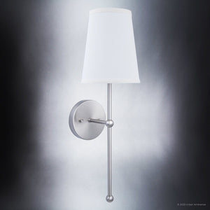 A gorgeous ULB2070 New-Traditional Wall Sconce with a beautiful white shade.