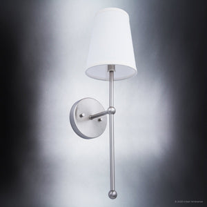 A luxury Urban Ambiance ULB2070 New-Traditional Wall Sconce with a unique white shade.