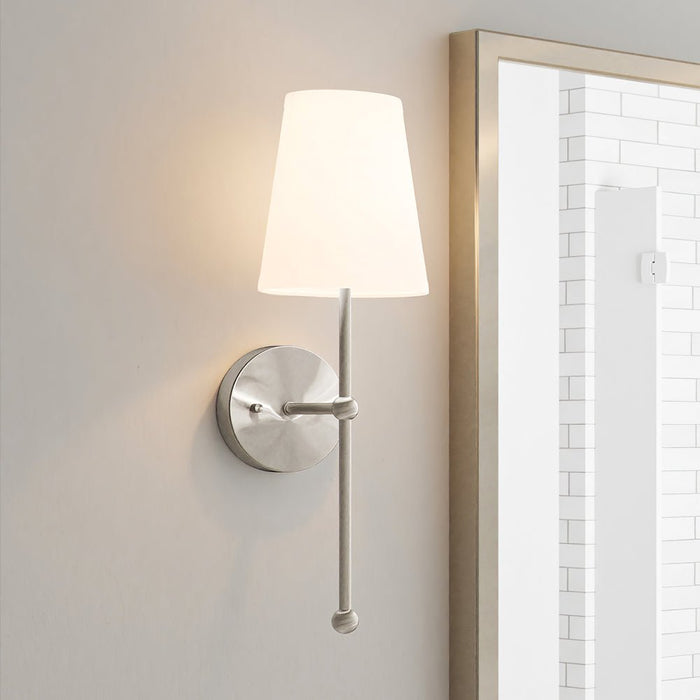 ULB2070 New Traditional Wall Sconce, 21''H x 6''W, Brushed Nickel Finish, Malva Collection