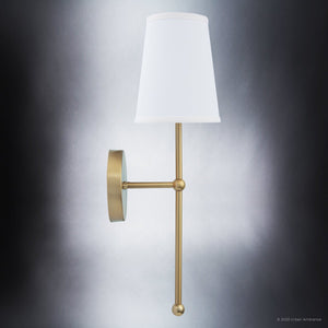 An ULB2071 New-Traditional Wall Sconce with a gorgeous white shade.