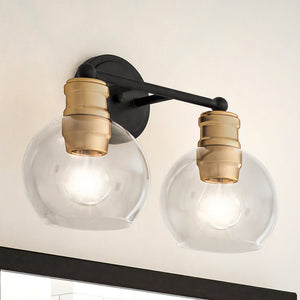 A luxury ULB2080 Industrial Bath Light with two glass globes from Urban Ambiance.