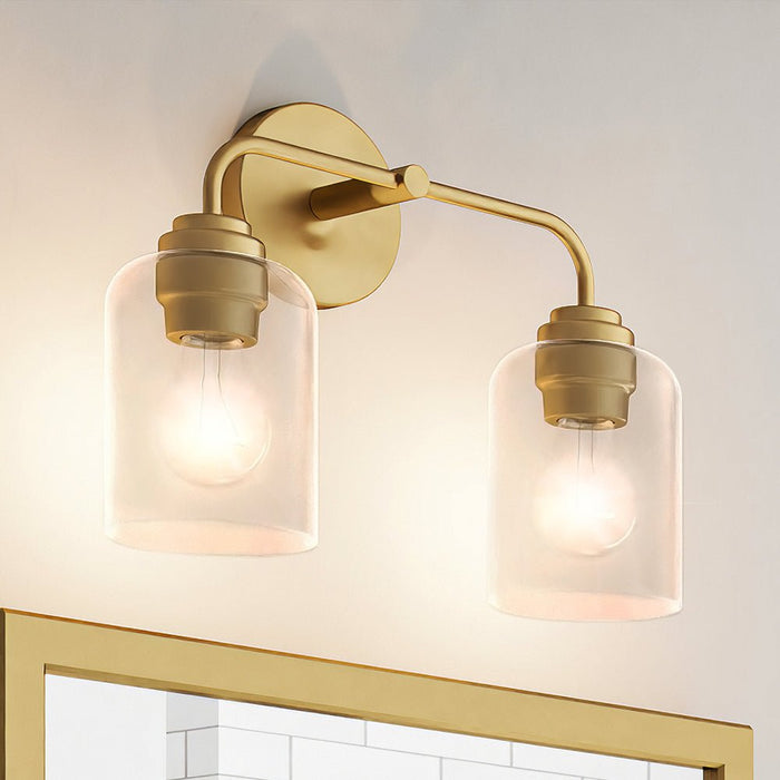 ULB2091 New-Traditional Bath Light, 11''H x 15''W, Satin Brass Finish, Petra Collection