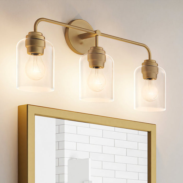 ULB2093 New-Traditional Bath Light, 11''H x 23''W, Satin Brass Finish, Petra Collection
