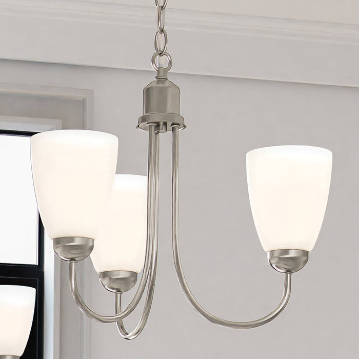 ULB2120 New-Traditional Chandelier, 16''H x 15''W, Brushed Nickel Finish, Teichos Collection