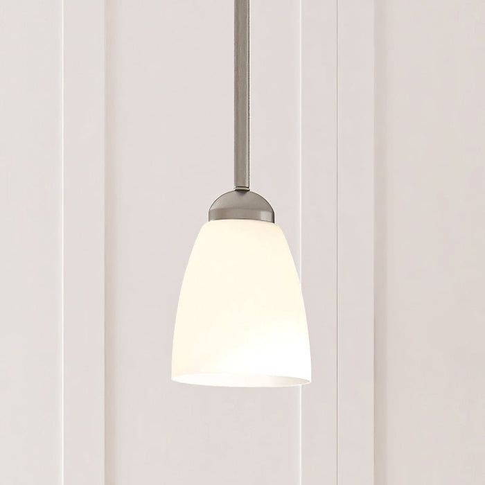 ULB2122 New-Traditional Pendant, 9''H x 4''W, Brushed Nickel Finish, Teichos Collection