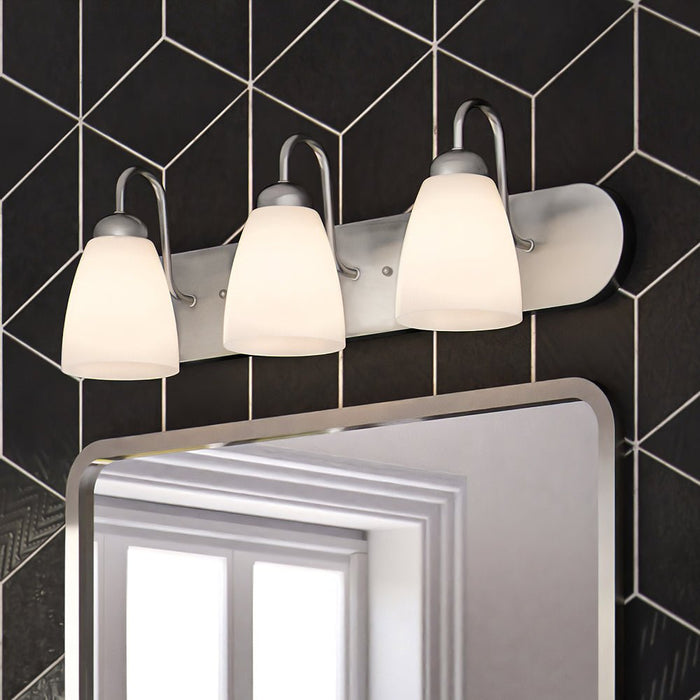 ULB2124 New-Traditional Bath Light, 7''H x 24''W, Brushed Nickel Finish, Teichos Collection