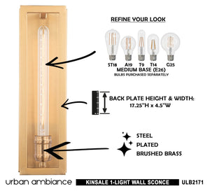 Unique lighting fixture in brushed brass finish, part of the gorgeous Kinsale Collection.