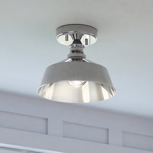 A gorgeous ULB2201 Modern Farmhouse Ceiling Light, 7''H x 10''W, Brushed Nickel Finish, Athlone Collection by Urban Ambiance.