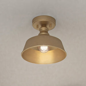 An ULB2202 Modern Farmhouse Ceiling Light, 7''H x 10''W, Brushed Brass Finish from the Athlone Collection by Urban Ambiance - a beautiful lamp.