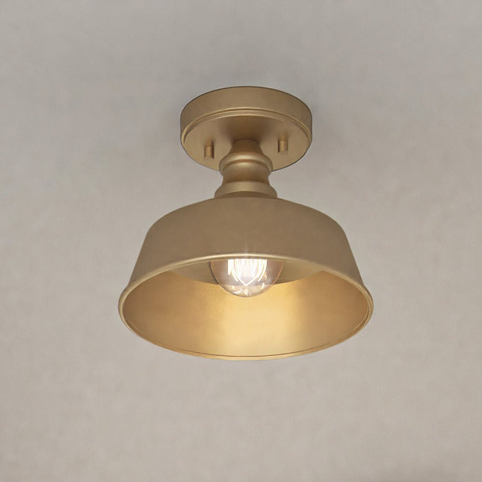 ULB2202 Modern Farmhouse Ceiling Light, 7''H x 10''W, Brushed Brass Finish, Athlone Collection