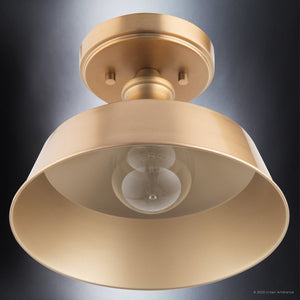 An ULB2202 Modern Farmhouse Ceiling Light, 7''H x 10''W, Brushed Brass Finish, Athlone Collection by Urban Ambiance - a unique lighting fixture with