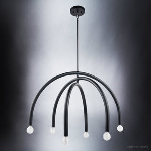 A luxury lighting fixture featuring an Urban Ambiance ULB2210 Mid-Century Modern Chandelier with three lights hanging from it.