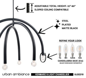 A unique ULB2210 Mid-Century Modern Chandelier, 26''H x 30''W, with instructions on how to assemble it.