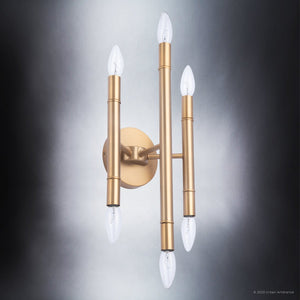 A gorgeous ULB2230 Mid-Century Modern Wall Sconce with four candle lights.
